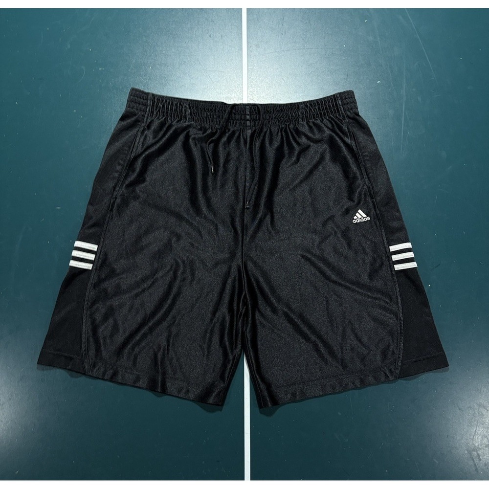 Vintage Adidas Dazzle Basketball Shorts Men's Large Black White Striped Rare Y2K